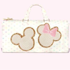 Stoney Clover Lane Mickey & Minnie Pastel Hearts Duffle Bag